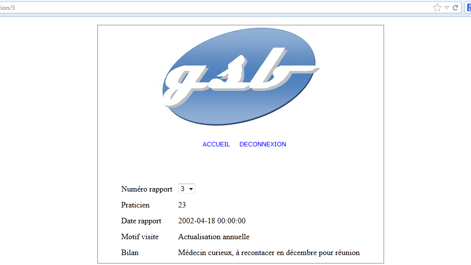GSB CodeIgniter - Capture d'cran